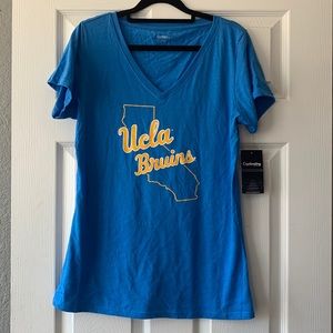 Officially licensed UCLA bruins V-neck short sleeve blue & gold tee shirt